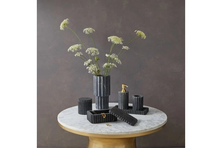 Black Marble Vase - Premium Artificial Wedding Flowers by Sonder + Stone Boutique