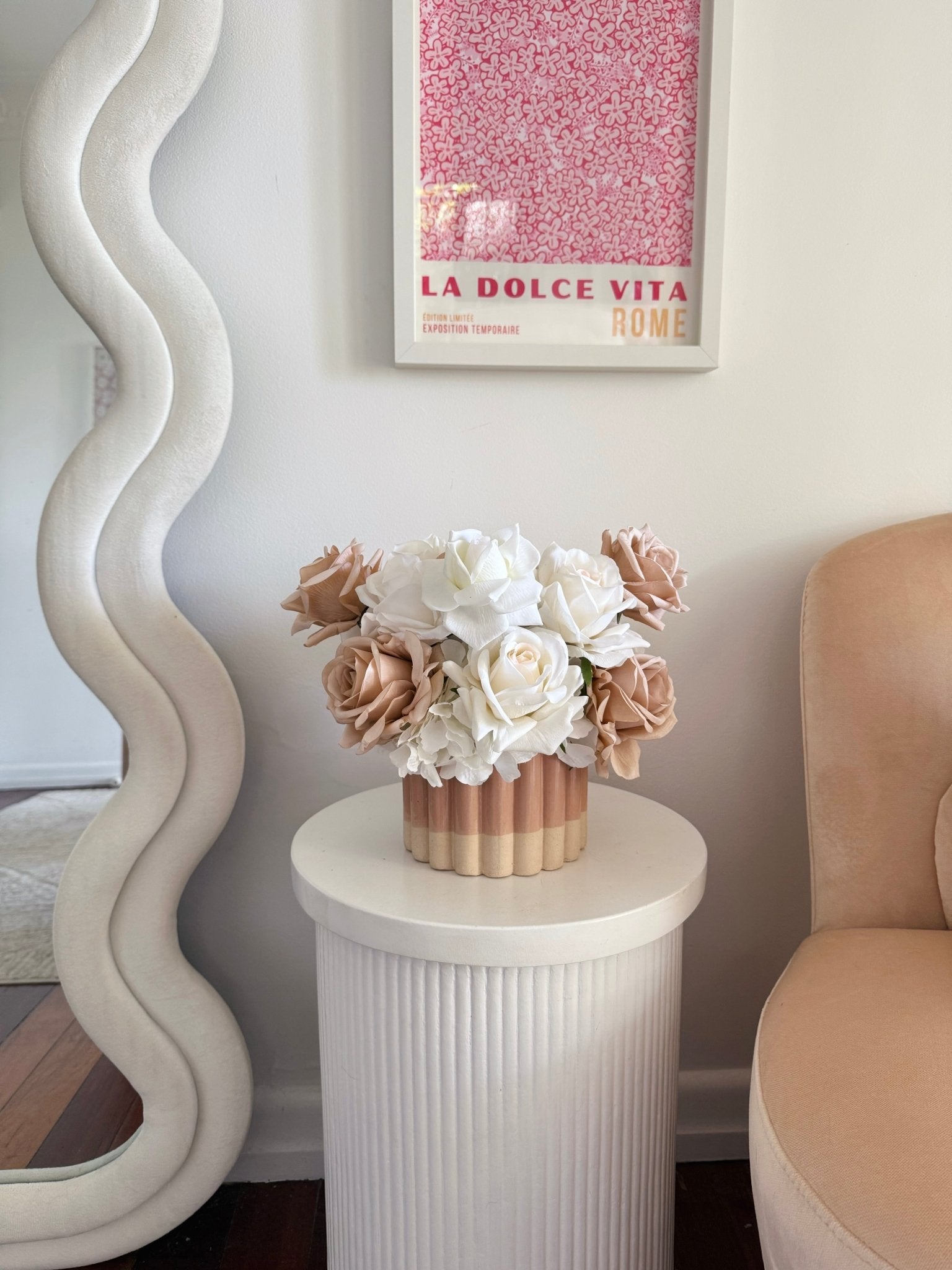 Artificial flowers Café Crème Arrangement (360 design) - Sonder + Stone Boutique