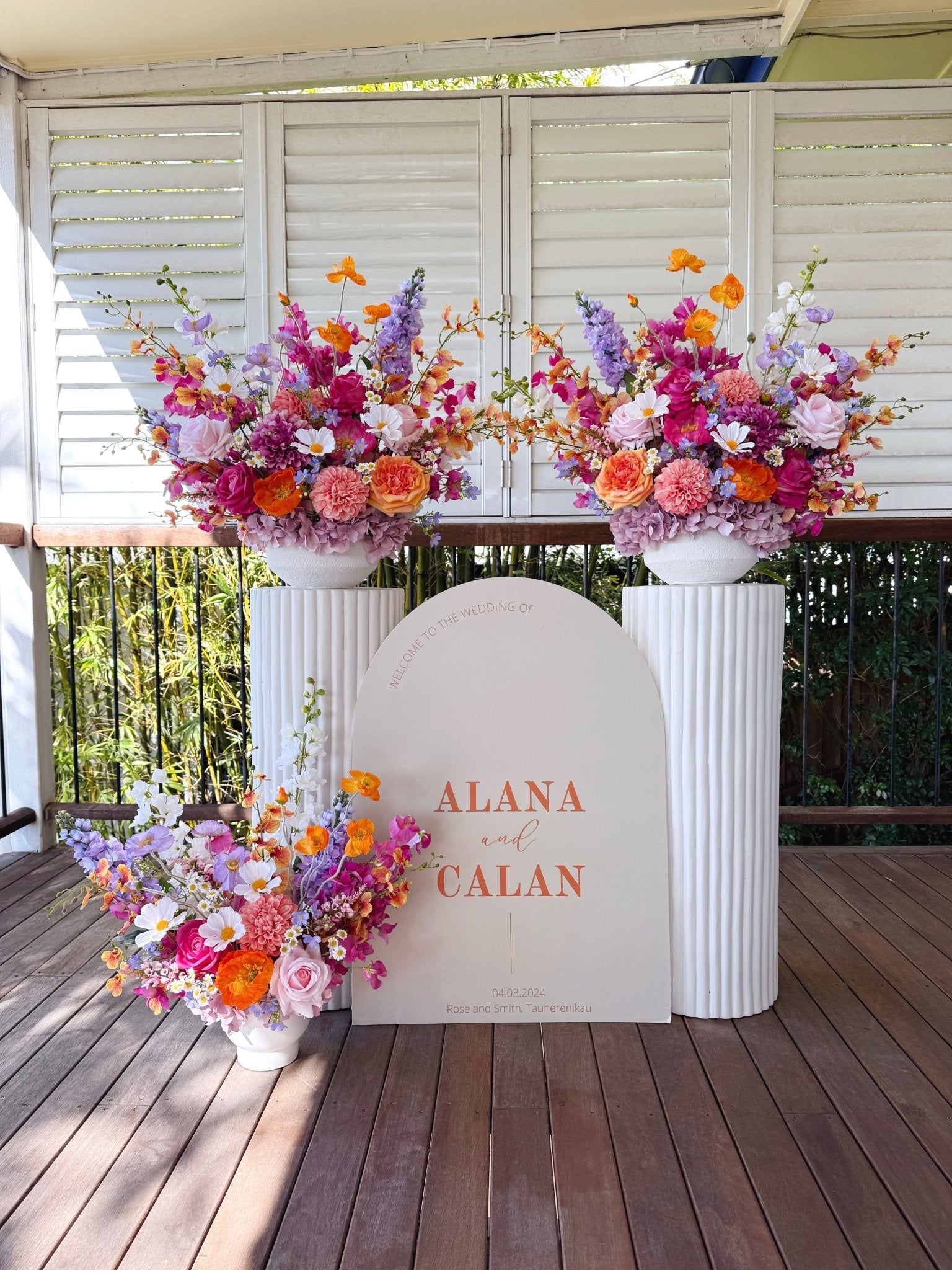 Sonder Wedding Arrangement - Flamingo Crush - Premium Artificial Wedding Flowers by Sonder + Stone Boutique