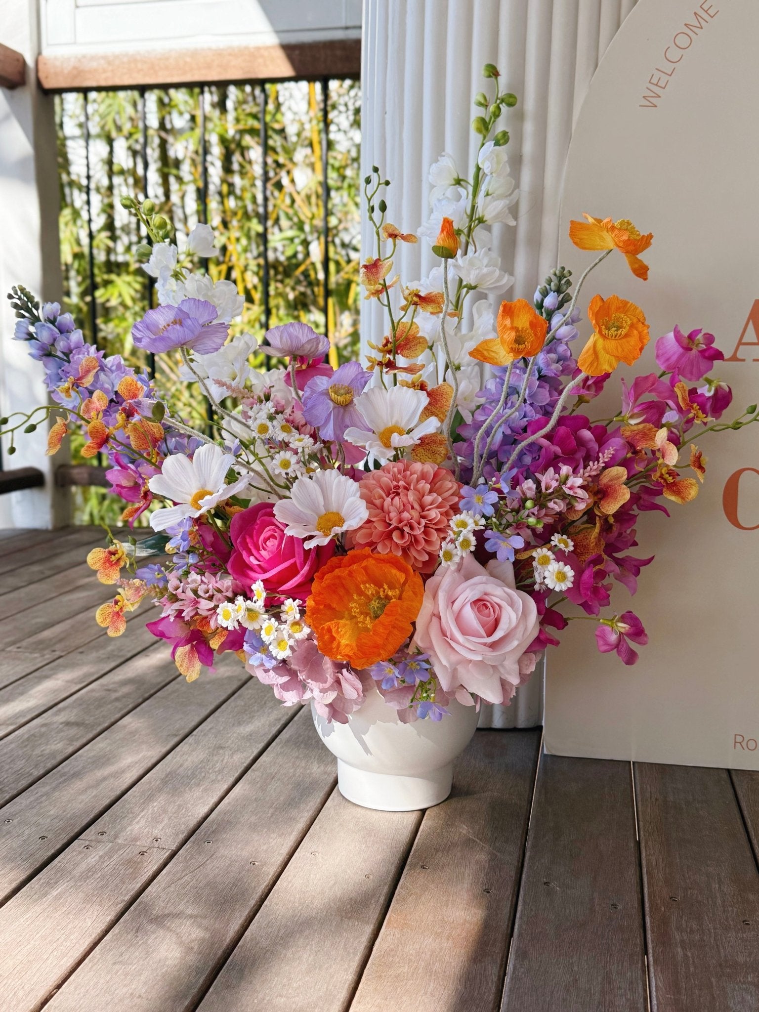 Sonder Wedding Arrangement - Flamingo Crush - Premium Artificial Wedding Flowers by Sonder + Stone Boutique