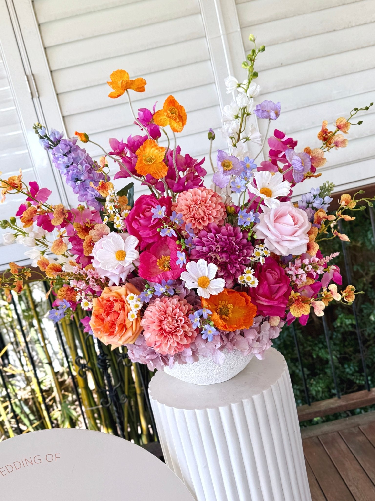 Sonder Wedding Arrangement - Flamingo Crush - Premium Artificial Wedding Flowers by Sonder + Stone Boutique