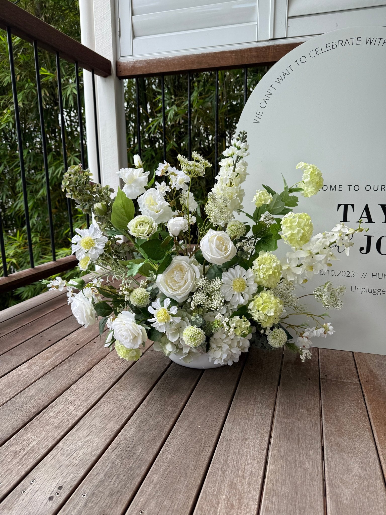Sonder Wedding Arrangement - Pistachio Cream - Sonder + Stone Boutique Artificial Wedding Flowers