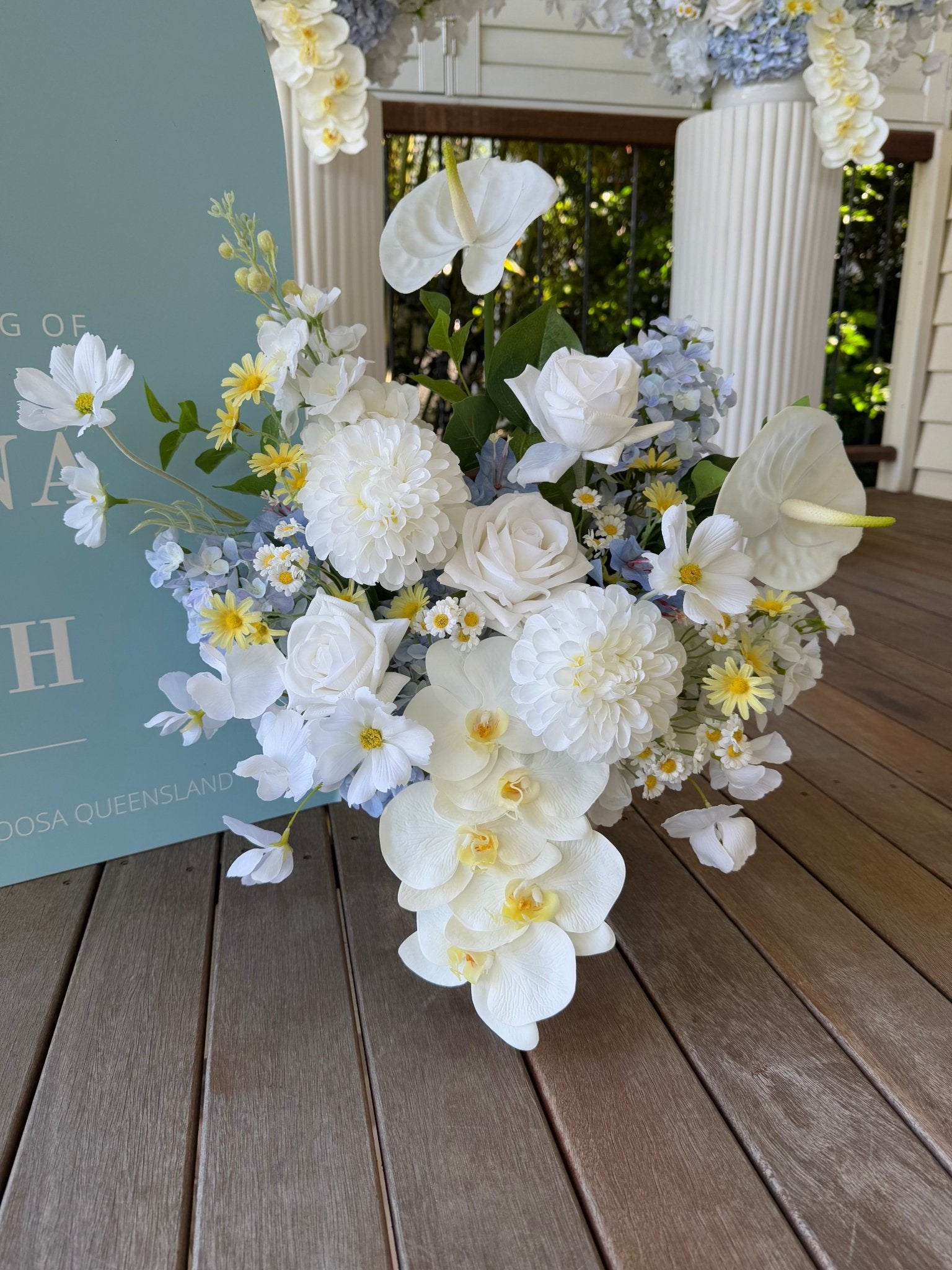 Sonder Wedding Arrangements - Something Blue - Sonder + Stone Boutique Artificial Wedding Flowers