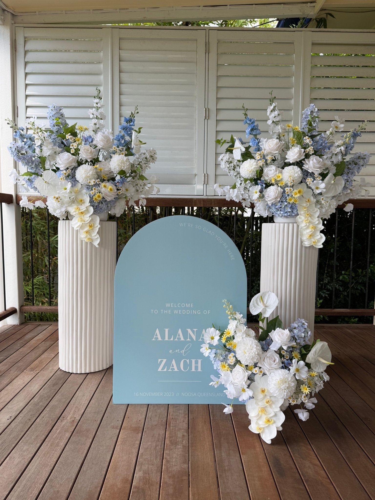 Sonder Wedding Arrangements - Something Blue - Sonder + Stone Boutique Artificial Wedding Flowers