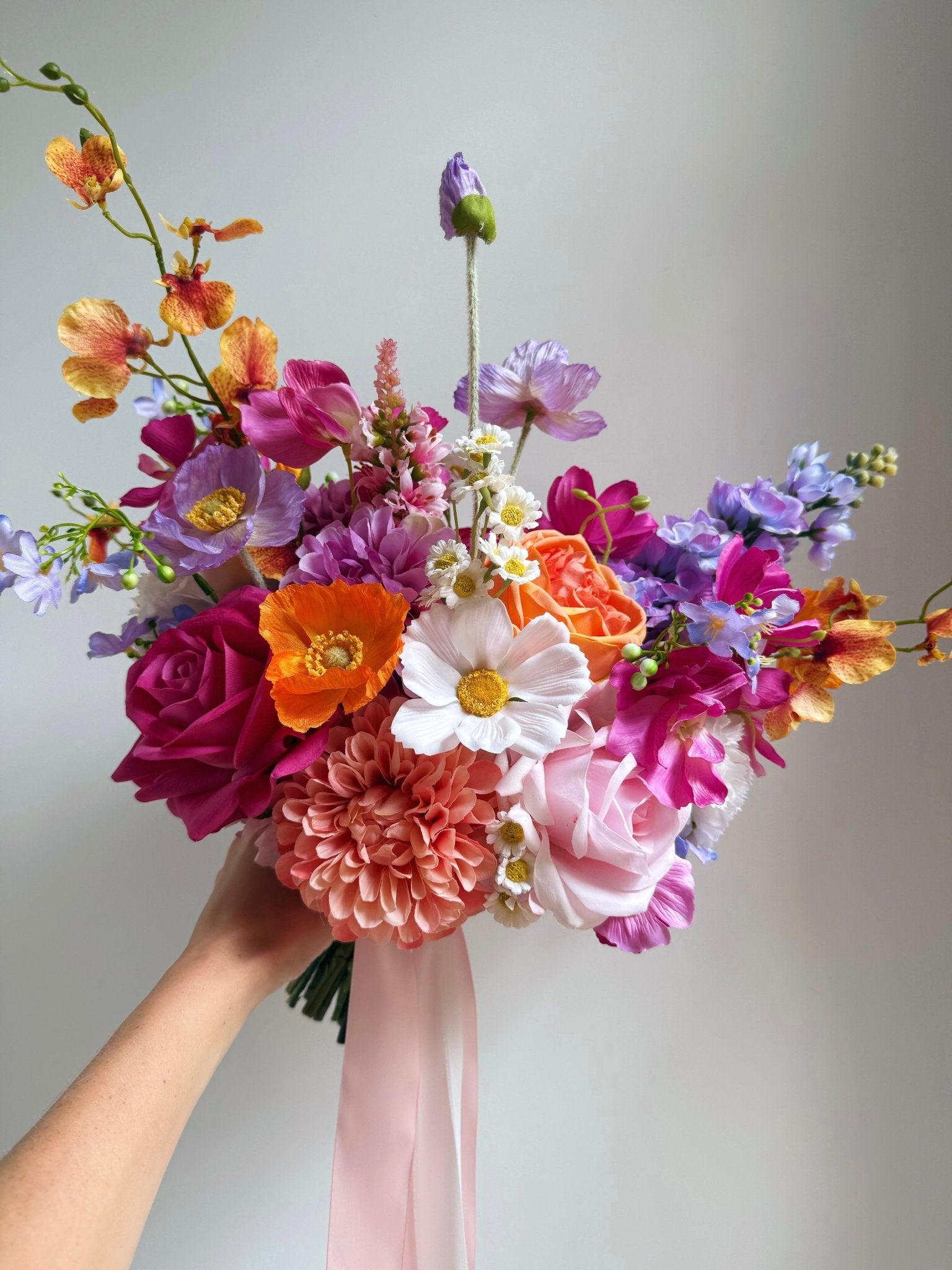 Sonder Wedding Bouquet - Flamingo Crush - Premium Artificial Wedding Flowers by Sonder + Stone Boutique