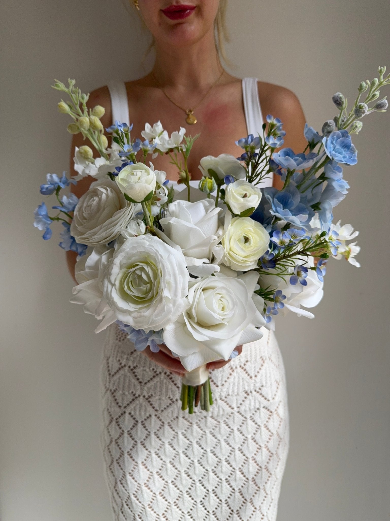 Artificial flowers Sonder Wedding Bouquet - Garden Blue + White - Sonder + Stone Boutique