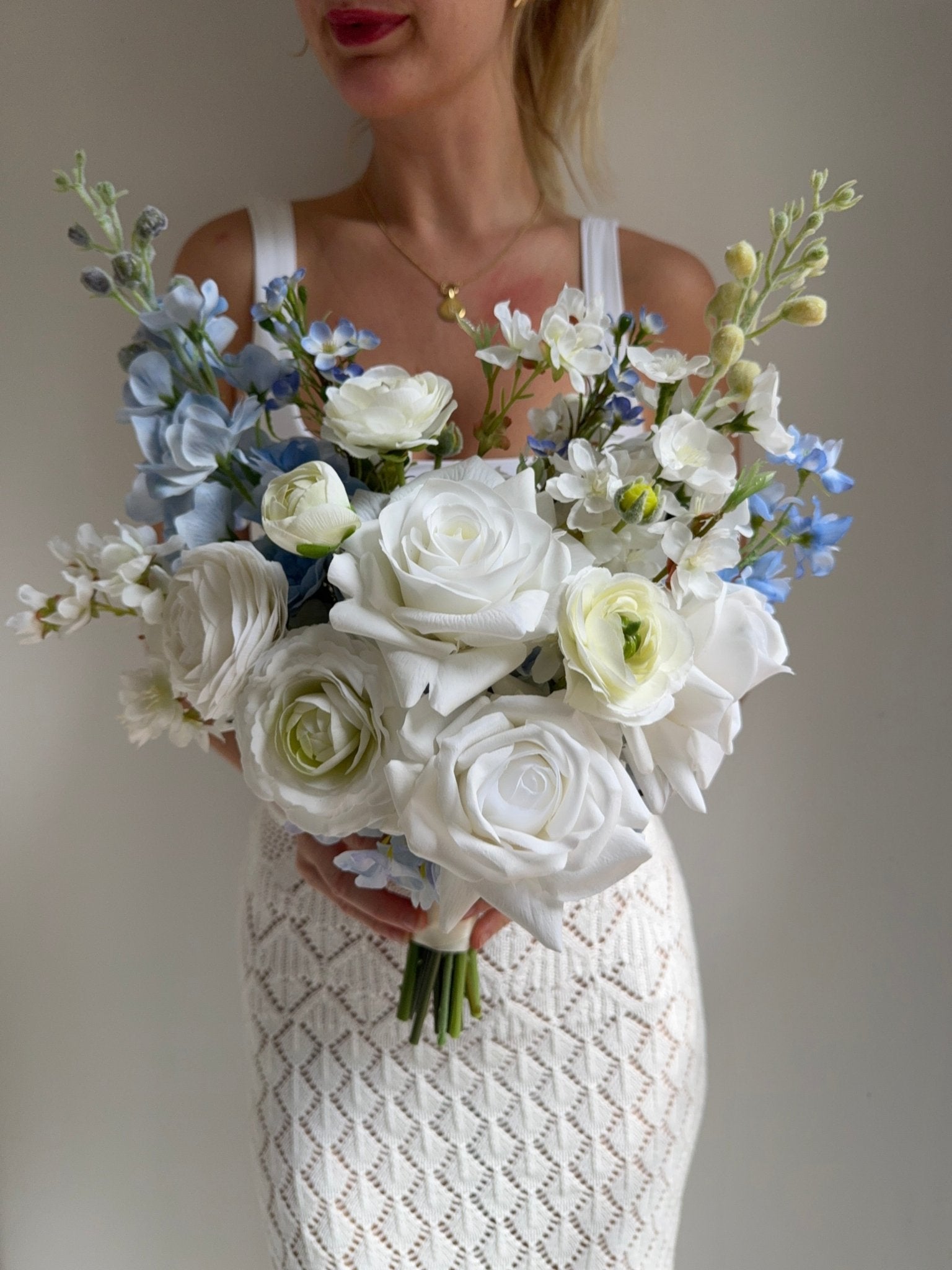 Artificial flowers Sonder Wedding Bouquet - Garden Blue + White - Sonder + Stone Boutique