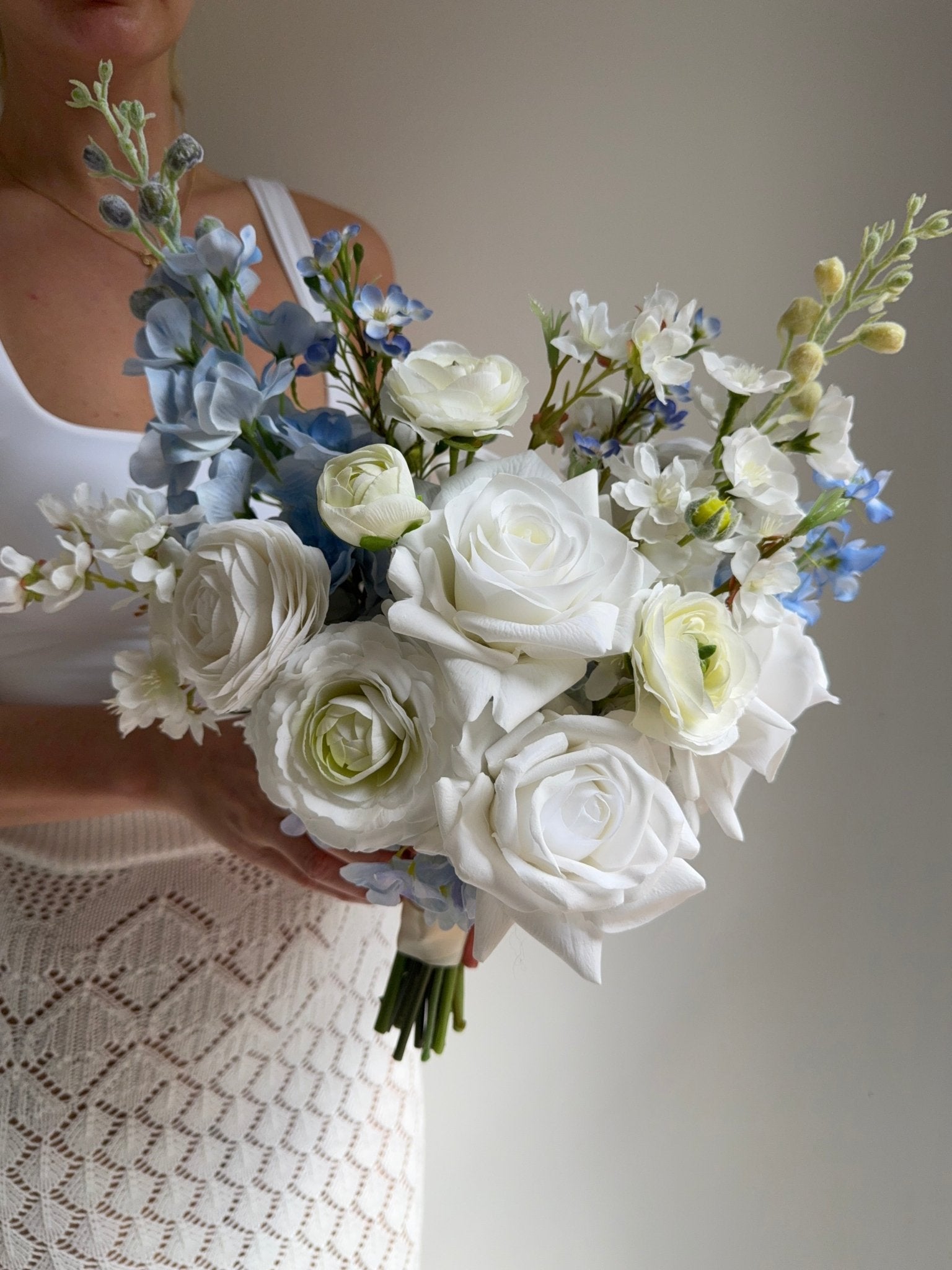 Artificial flowers Sonder Wedding Bouquet - Garden Blue + White - Sonder + Stone Boutique