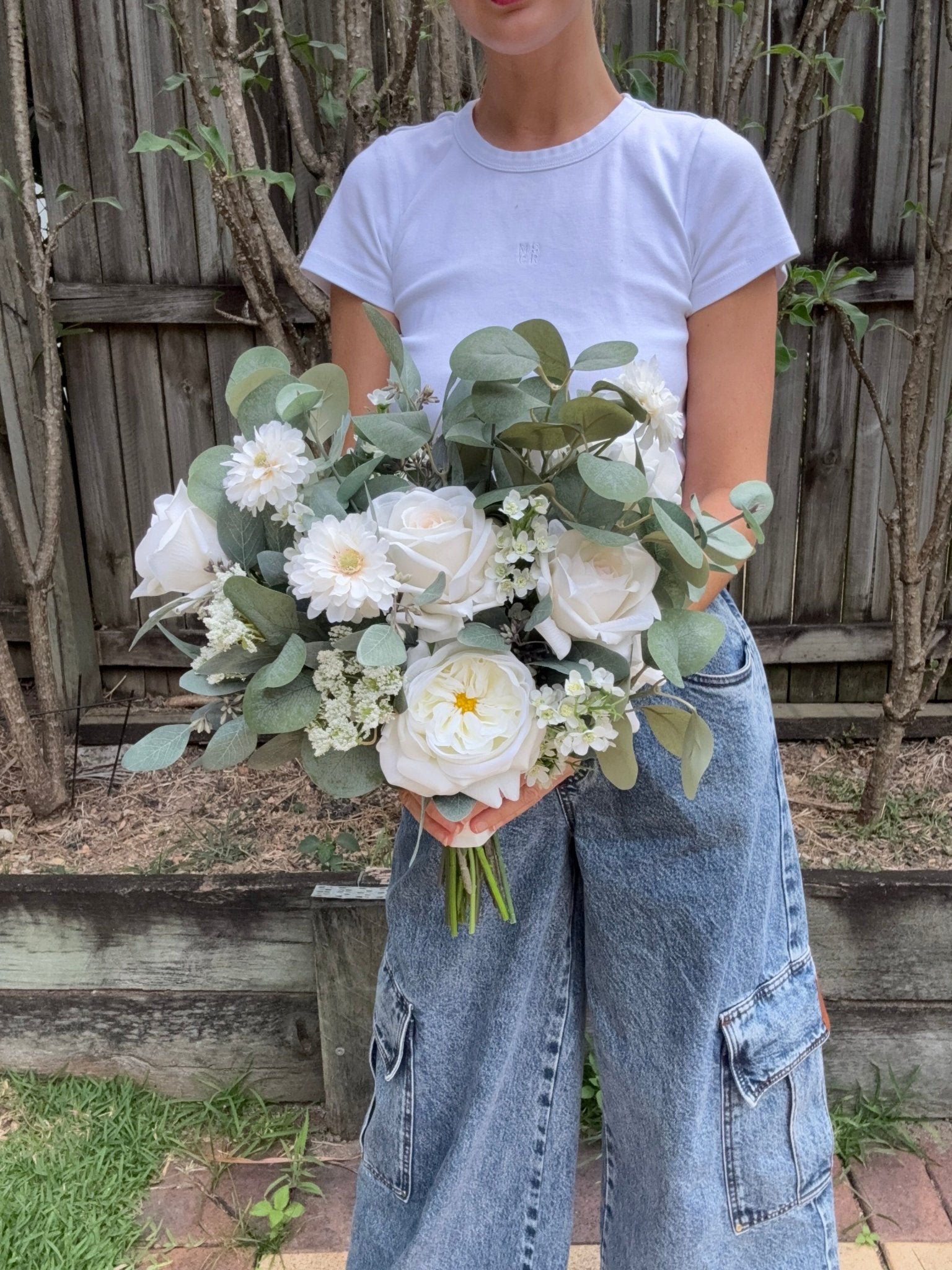 Sonder Wedding Bouquet - Ivory Eucalyptus (Limited Edition) - Premium Artificial Wedding Flowers by Sonder + Stone Boutique