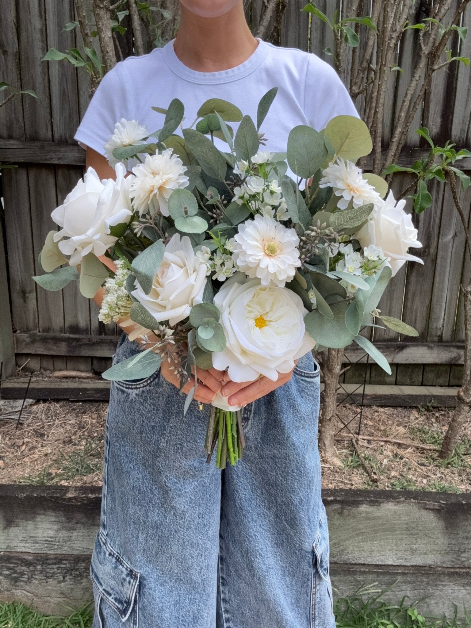 Sonder Wedding Bouquet - Ivory Eucalyptus (Limited Edition) - Premium Artificial Wedding Flowers by Sonder + Stone Boutique