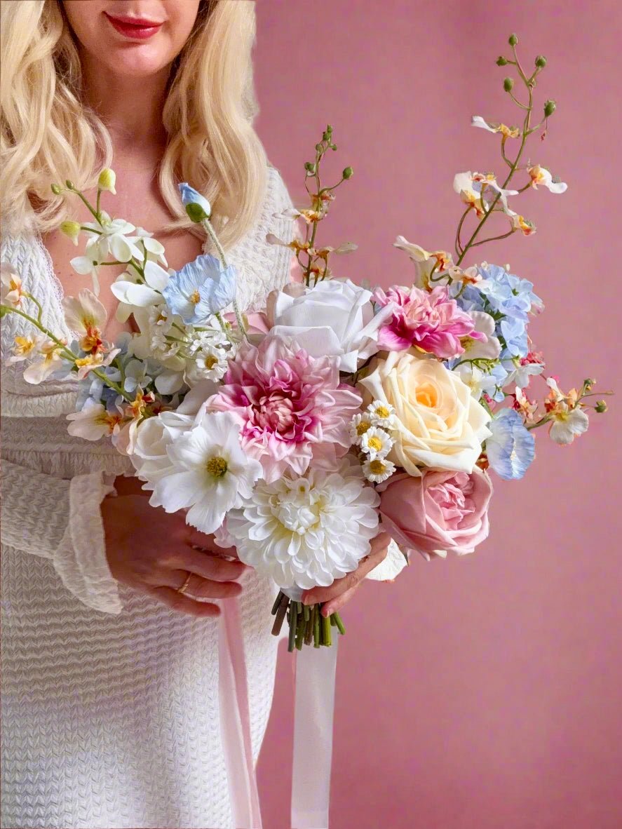Sonder Wedding Bouquet - Pastel Soda - Sonder + Stone Boutique Artificial Wedding Flowers