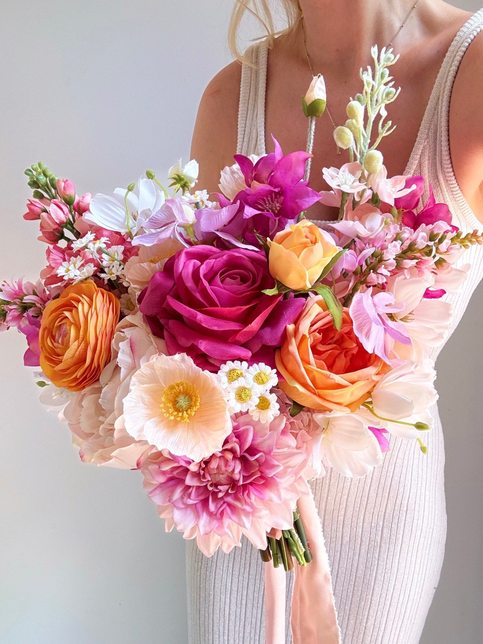 Sonder Wedding Bouquet - Pink Paloma - Sonder + Stone Boutique Artificial Wedding Flowers