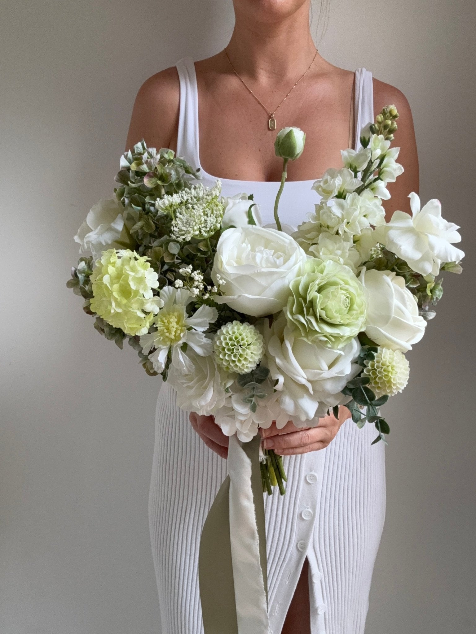 Sonder Wedding Bouquet - Pistachio Cream - Sonder + Stone Boutique Artificial Wedding Flowers
