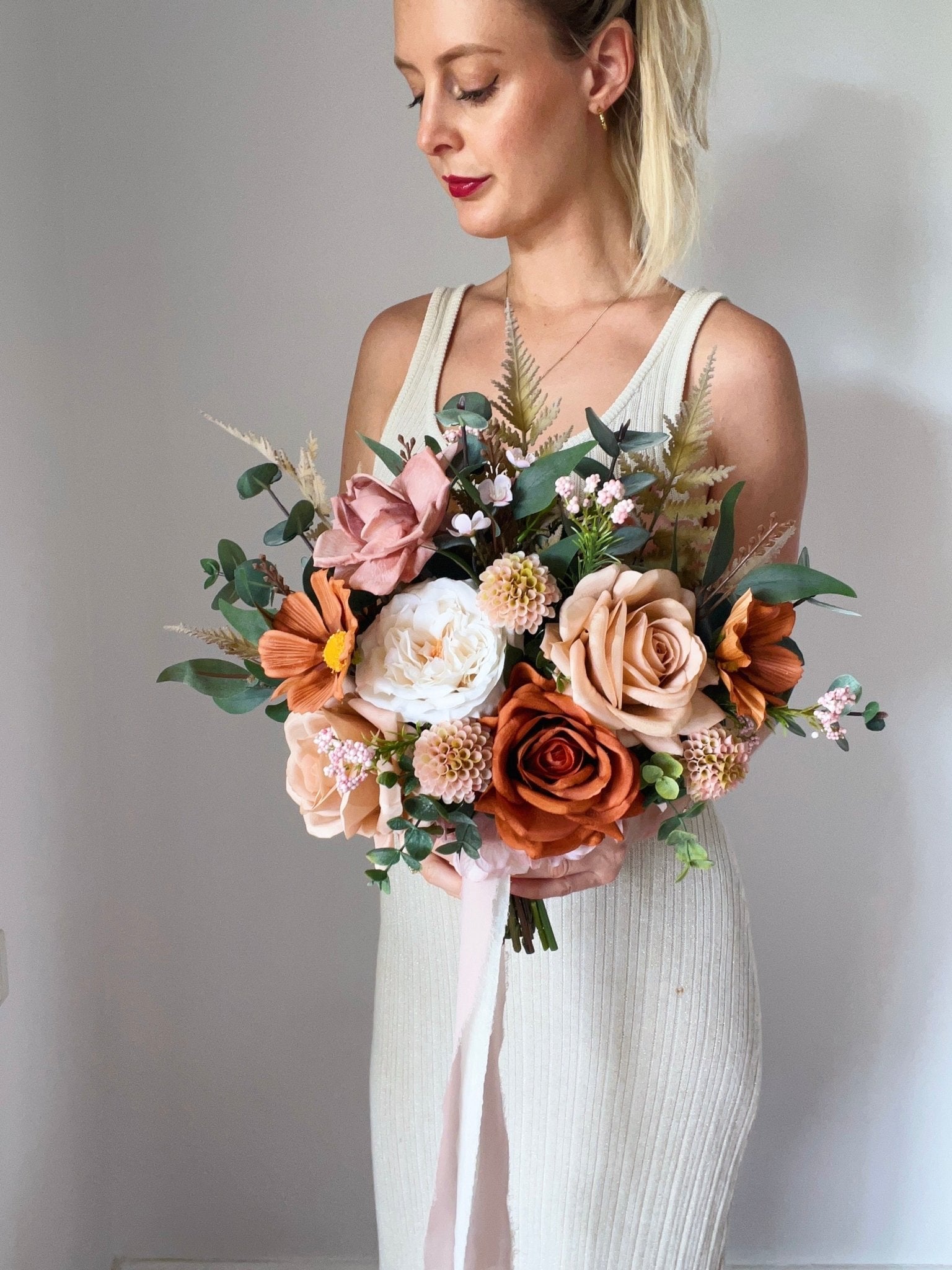 Sonder Wedding Bouquet - Terracotta Bloom - Sonder + Stone Boutique Artificial Wedding Flowers