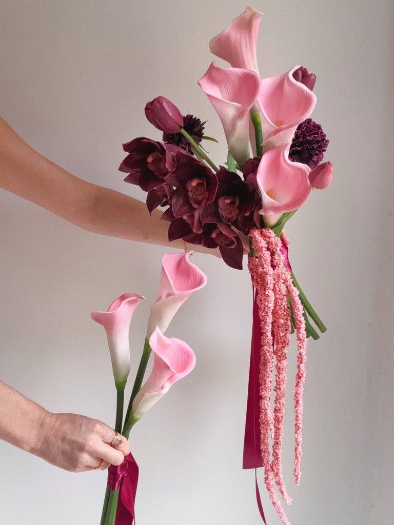 Sonder Wedding Bouquet - The Modernist (burgundy pink) - Premium Artificial Wedding Flowers by Sonder + Stone Boutique