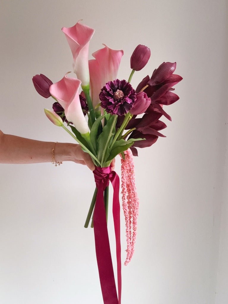 Sonder Wedding Bouquet - The Modernist (burgundy pink) - Premium Artificial Wedding Flowers by Sonder + Stone Boutique