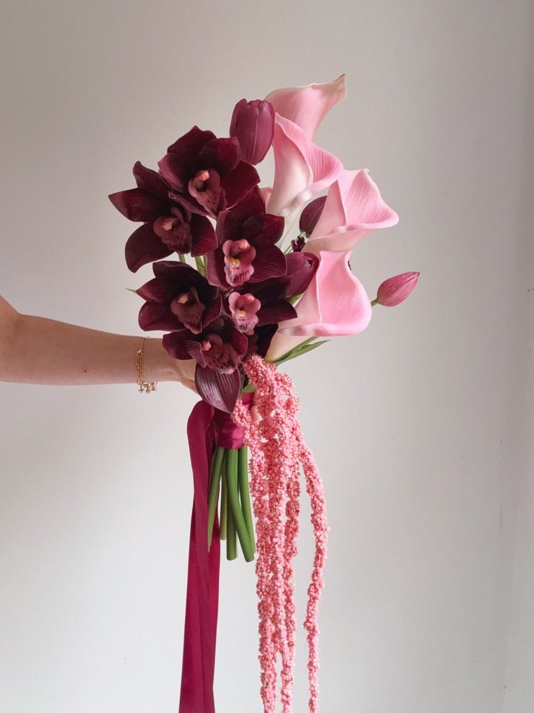 Sonder Wedding Bouquet - The Modernist (burgundy pink) - Premium Artificial Wedding Flowers by Sonder + Stone Boutique