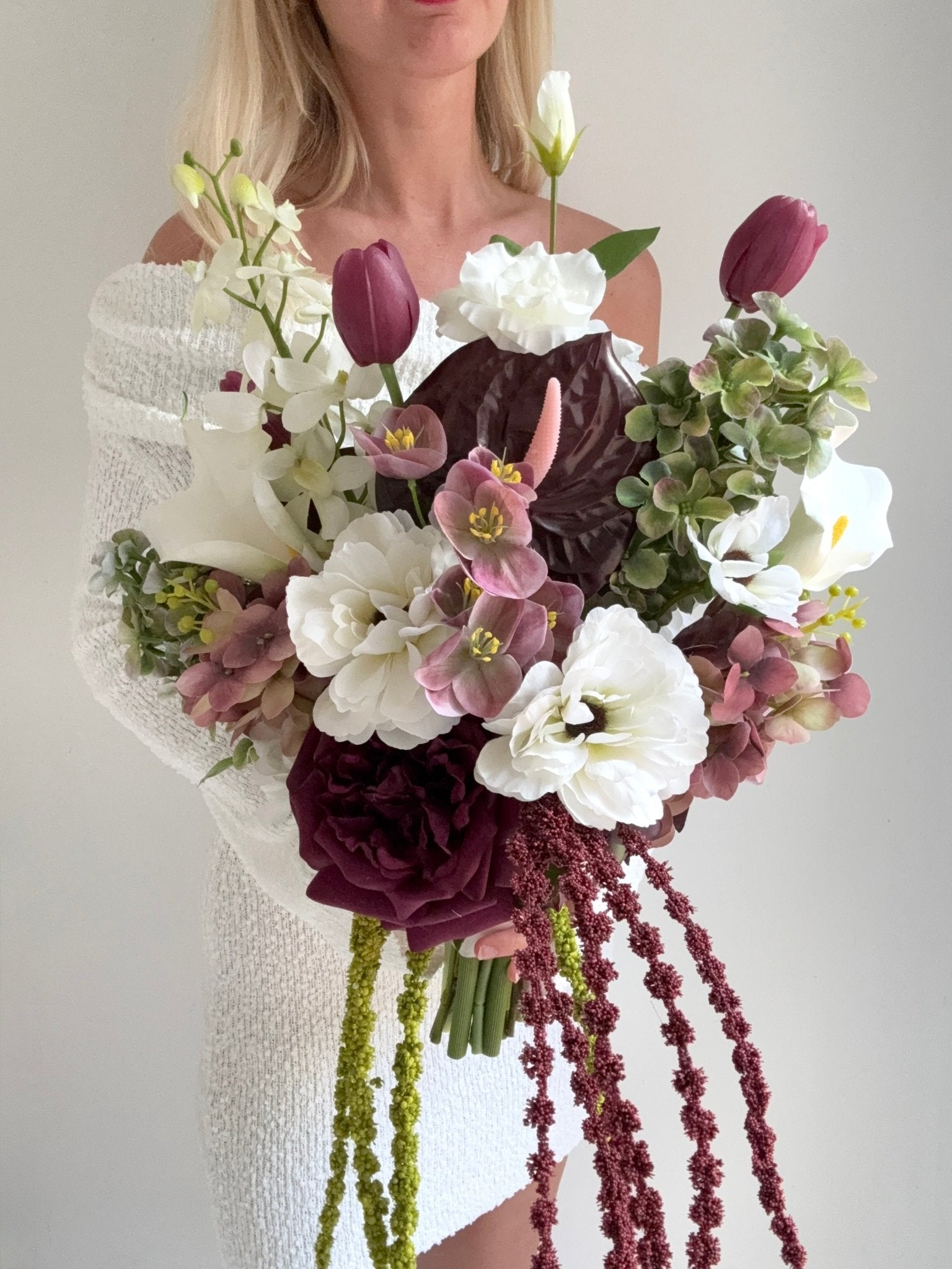 Sonder Wedding Bouquet - Velvet Plum - Premium Artificial Wedding Flowers by Sonder + Stone Boutique