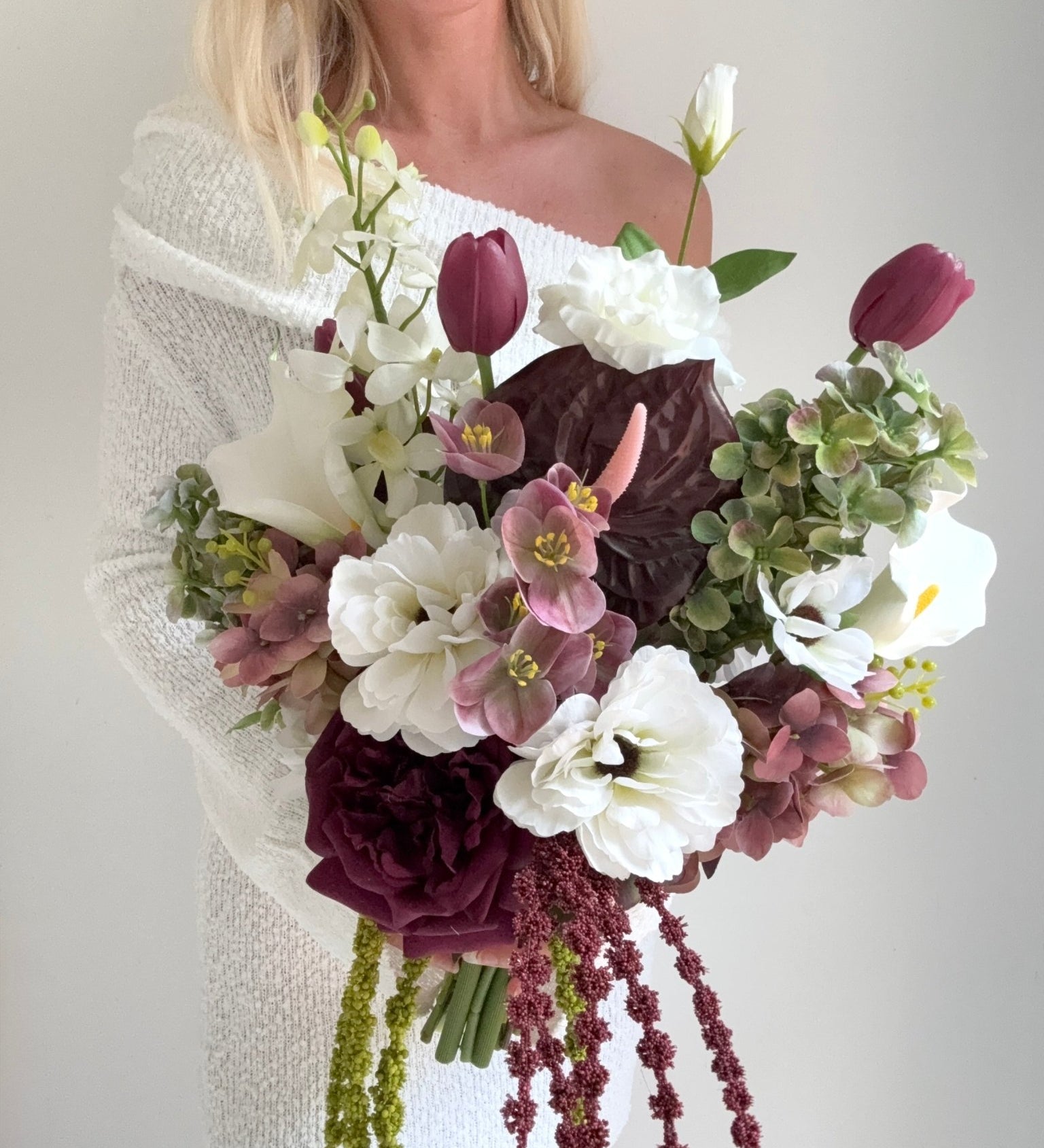 Sonder Wedding Bouquet - Velvet Plum - Premium Artificial Wedding Flowers by Sonder + Stone Boutique