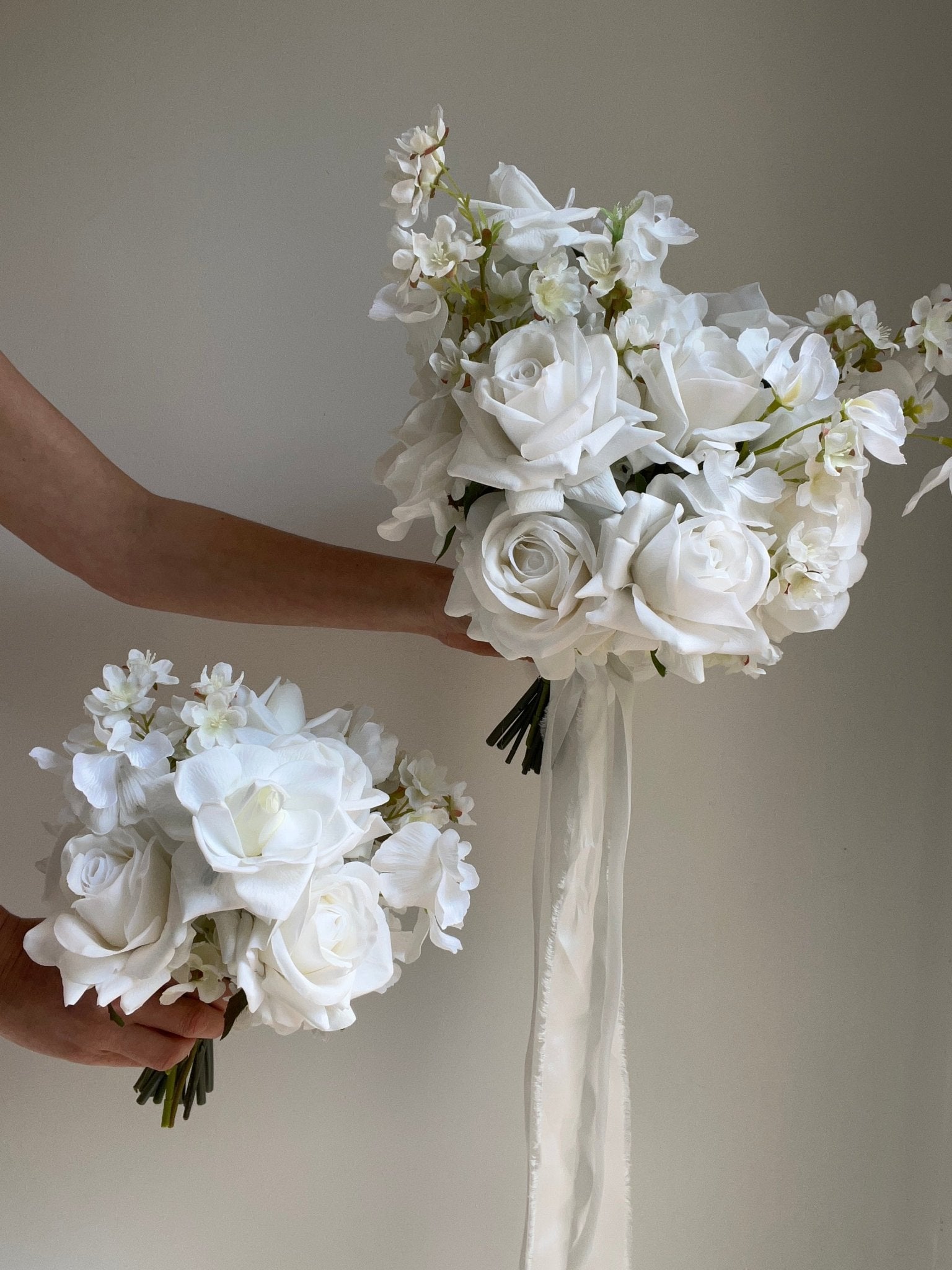 Sonder Wedding Bouquet - White + Fluttery - Premium Artificial Wedding Flowers by Sonder + Stone Boutique
