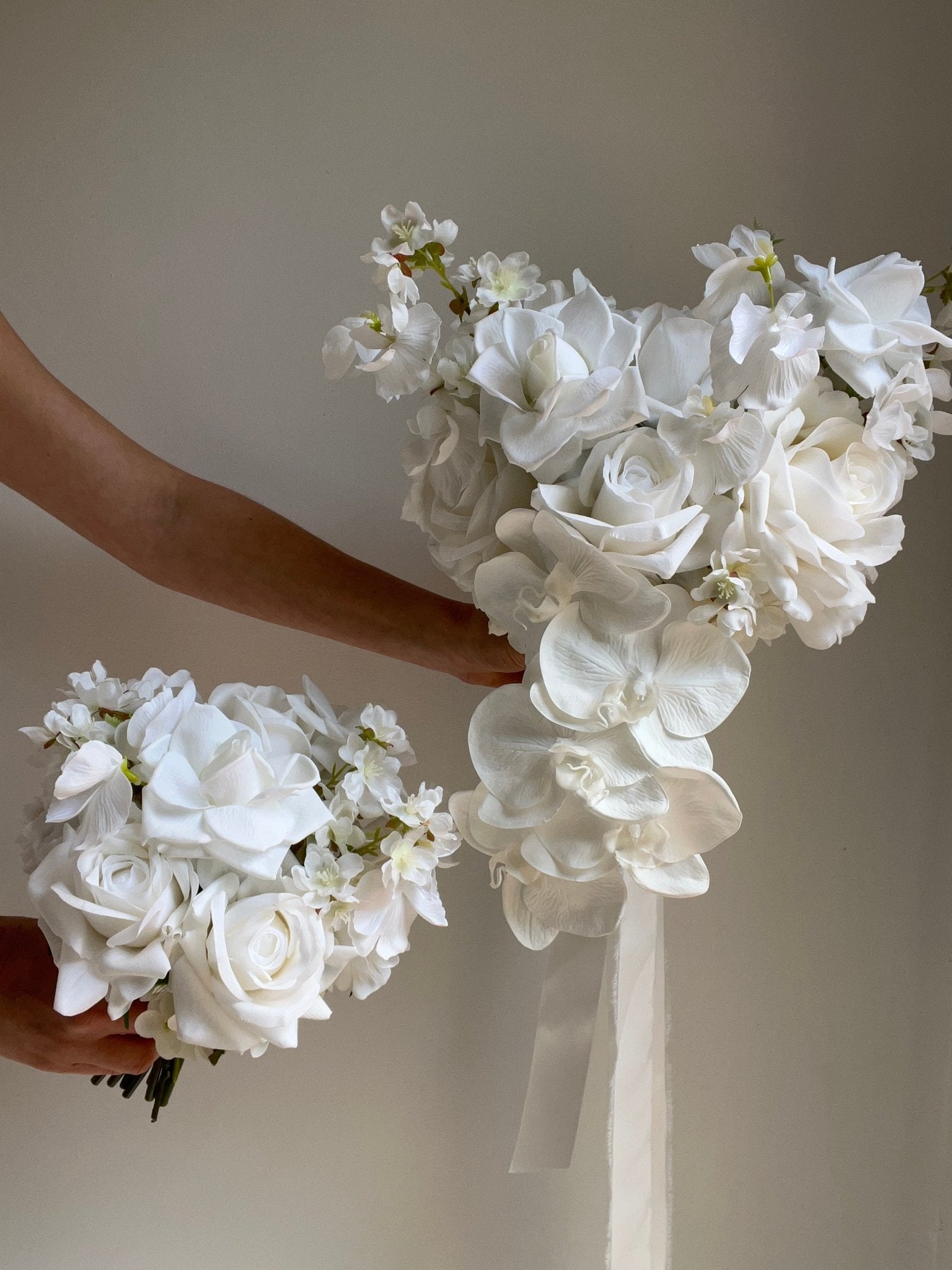 Sonder Wedding Bouquet - White + Fluttery - Premium Artificial Wedding Flowers by Sonder + Stone Boutique
