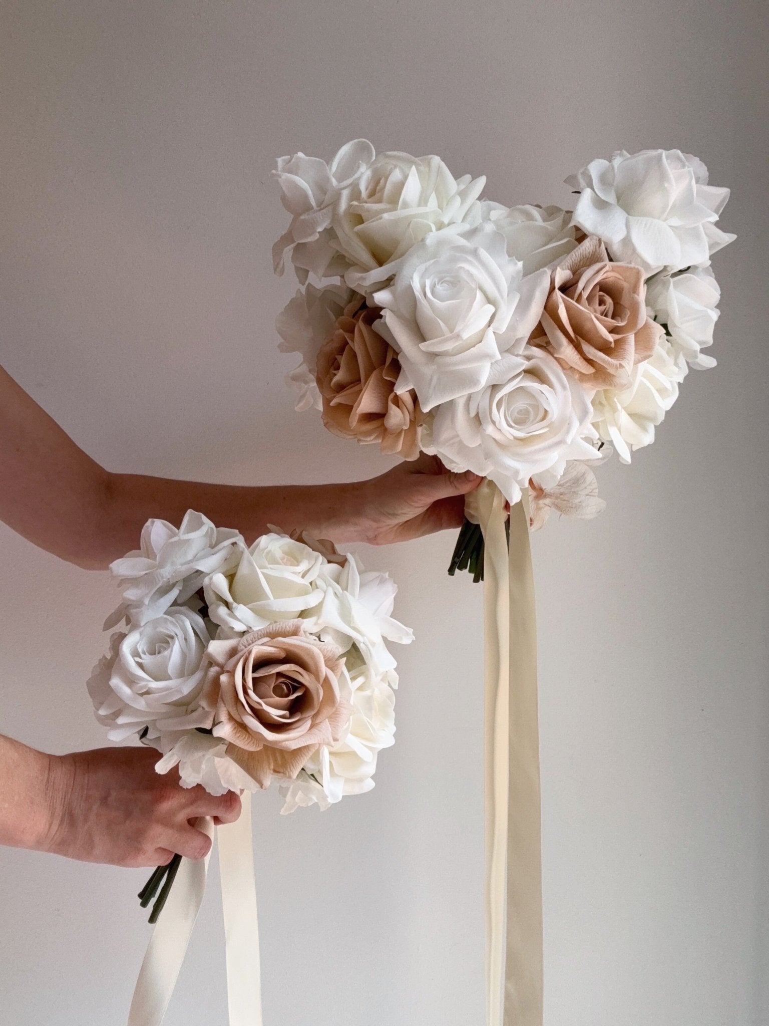 Artificial flowers Sonder Wedding Bouquet - White + Nude - Sonder + Stone Boutique