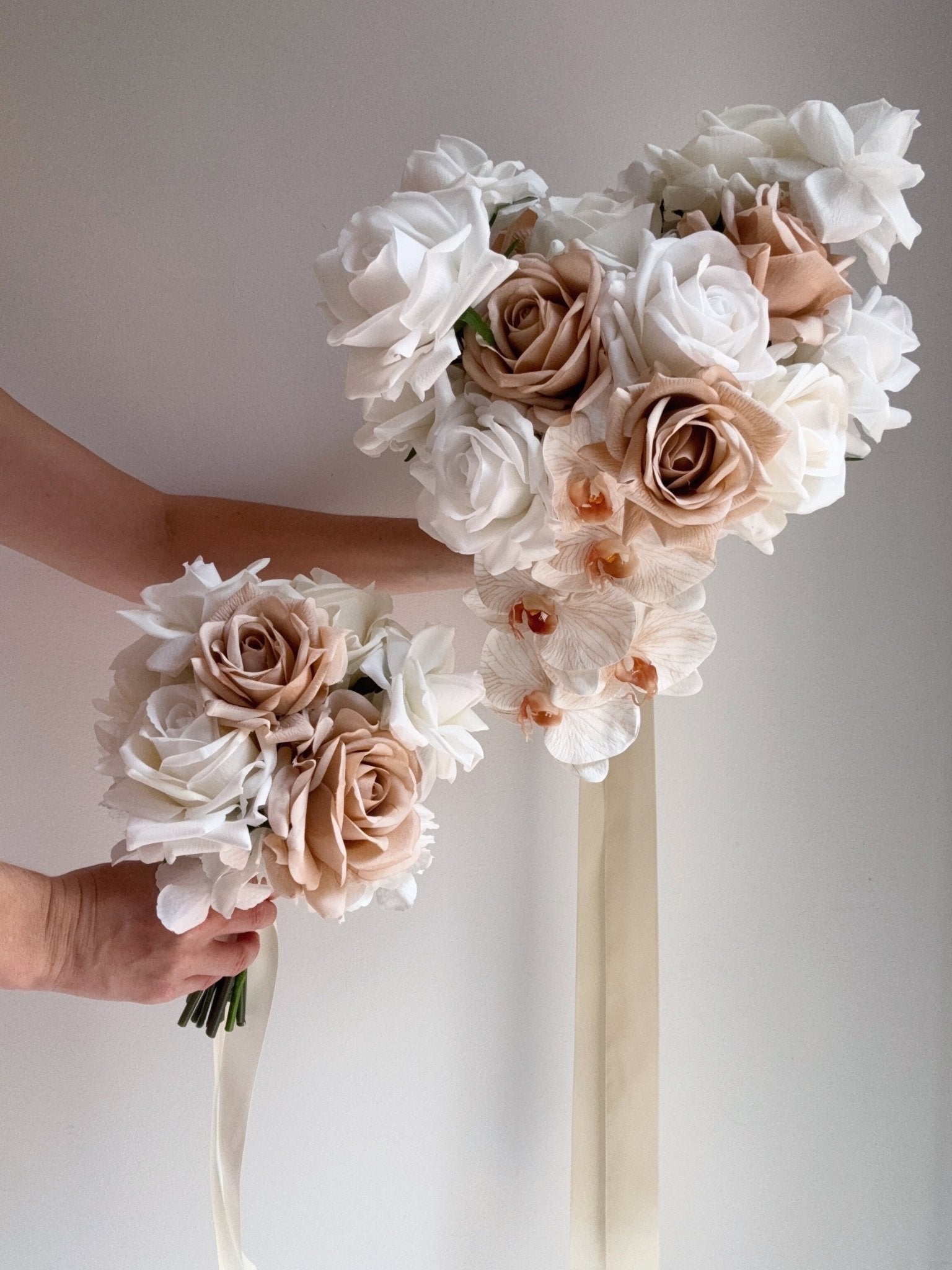 Artificial flowers Sonder Wedding Bouquet - White + Nude - Sonder + Stone Boutique