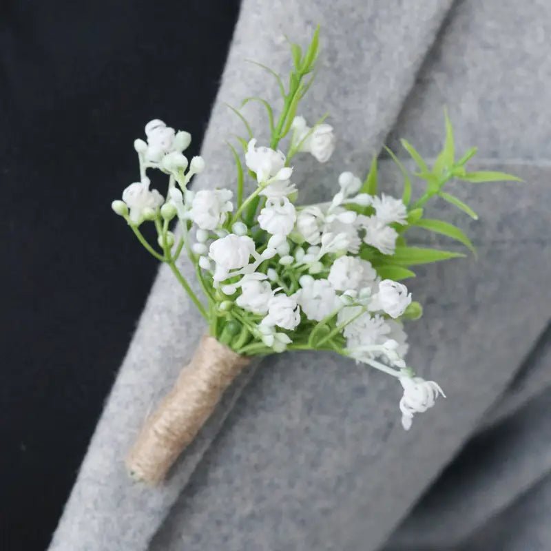 Sonder Wedding Buttonhole (baby's breath) - Premium Artificial Wedding Flowers by Sonder + Stone Boutique