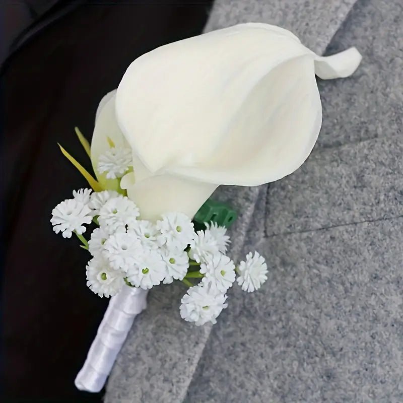 Sonder Wedding Buttonhole (calla lily) - Premium Artificial Wedding Flowers by Sonder + Stone Boutique