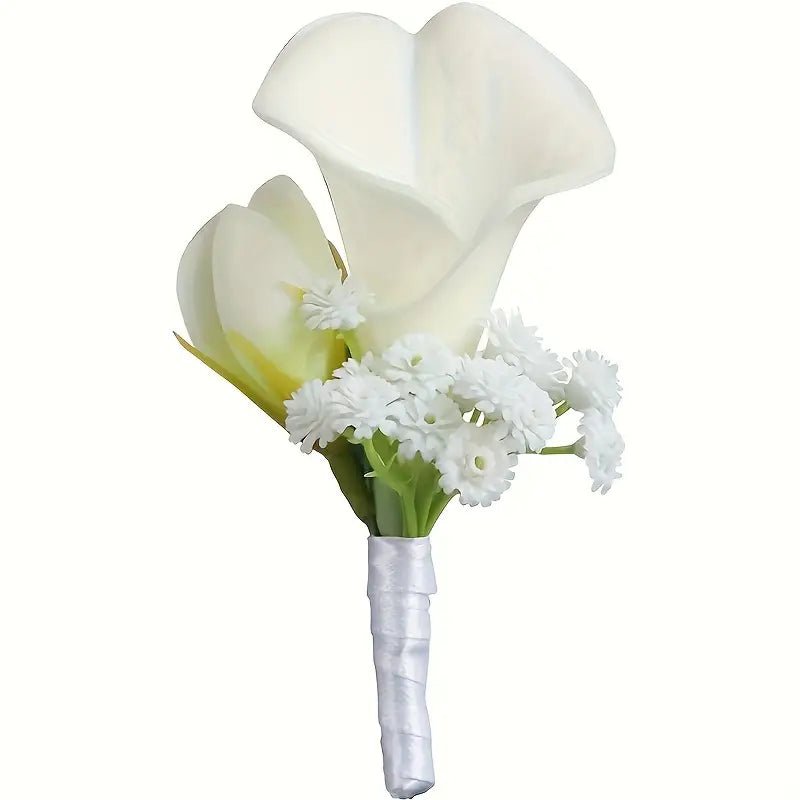 Sonder Wedding Buttonhole (calla lily) - Premium Artificial Wedding Flowers by Sonder + Stone Boutique