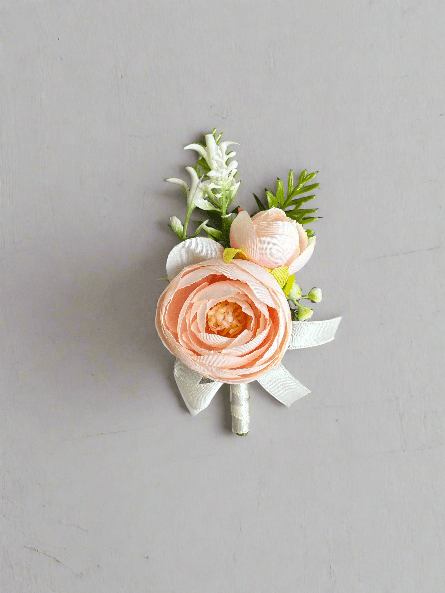 Artificial flowers Sonder Wedding Buttonholes (champagne ranunculus) - Sonder + Stone Boutique