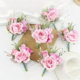 Sonder Wedding Buttonholes (deep pink rose) - Premium Artificial Wedding Flowers by Sonder + Stone Boutique