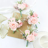 Sonder Wedding Buttonholes (light pink rose) - Premium Artificial Wedding Flowers by Sonder + Stone Boutique