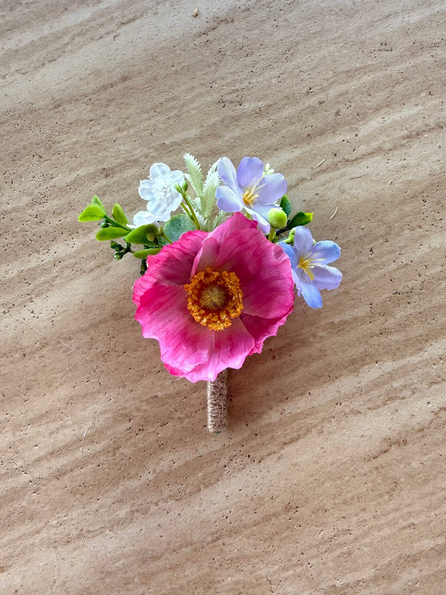 Sonder Wedding Buttonholes (poppy mix) - Premium Artificial Wedding Flowers by Sonder + Stone Boutique