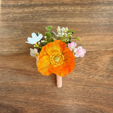 Sonder Wedding Buttonholes (poppy mix) - Premium Artificial Wedding Flowers by Sonder + Stone Boutique
