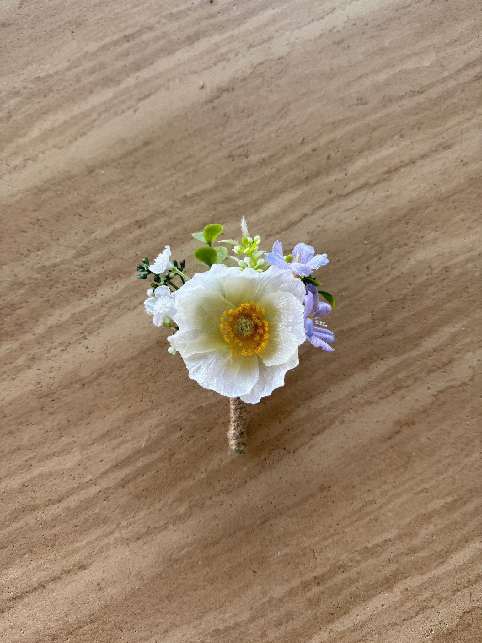Sonder Wedding Buttonholes (poppy mix) - Premium Artificial Wedding Flowers by Sonder + Stone Boutique