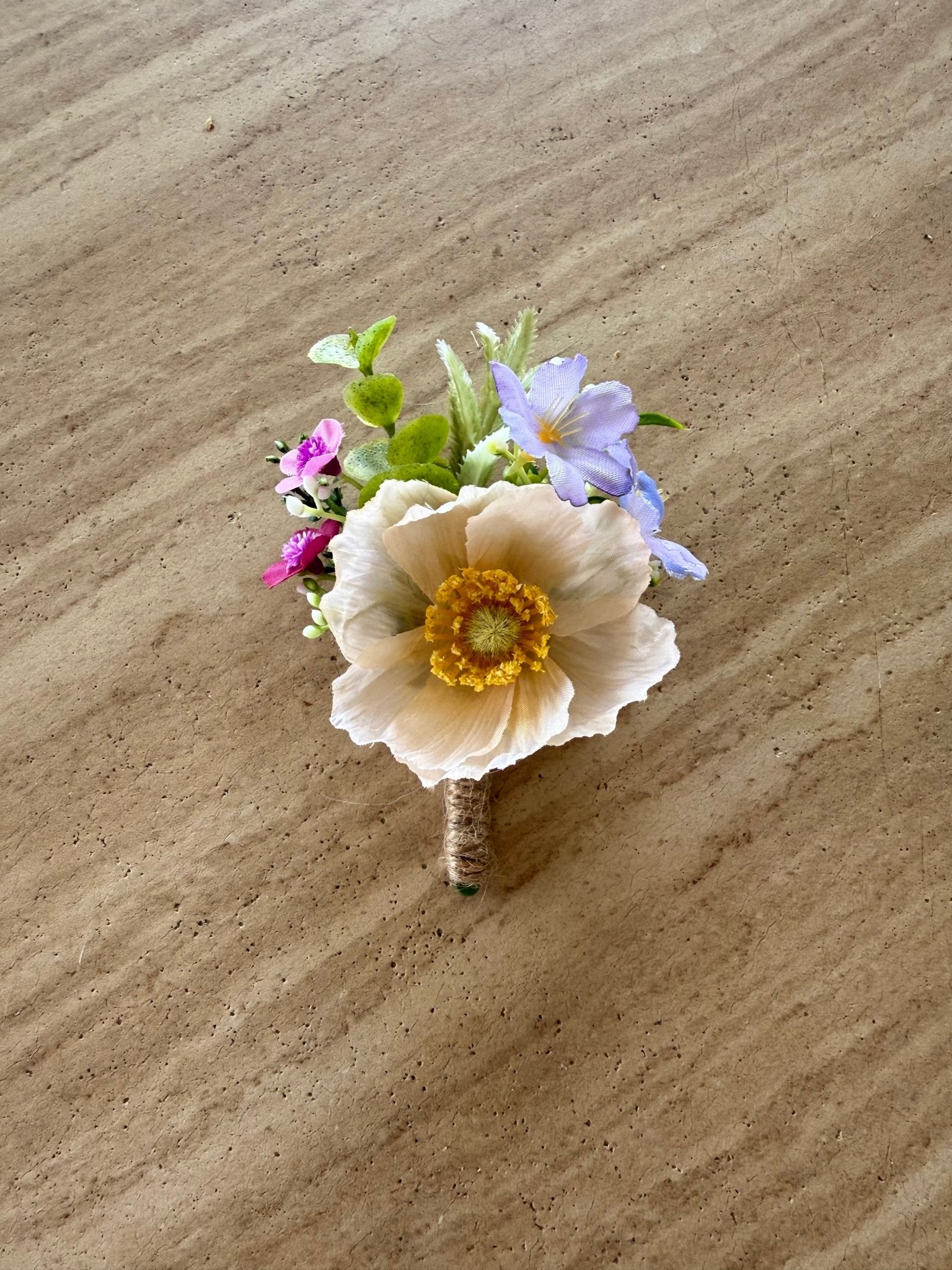 Sonder Wedding Buttonholes (poppy mix) - Premium Artificial Wedding Flowers by Sonder + Stone Boutique