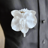 Sonder Wedding Buttonholes (white orchid) - Premium Artificial Wedding Flowers by Sonder + Stone Boutique