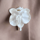 Sonder Wedding Buttonholes (white orchid) - Premium Artificial Wedding Flowers by Sonder + Stone Boutique