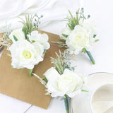 Sonder Wedding Buttonholes (white rose) - Premium Artificial Wedding Flowers by Sonder + Stone Boutique