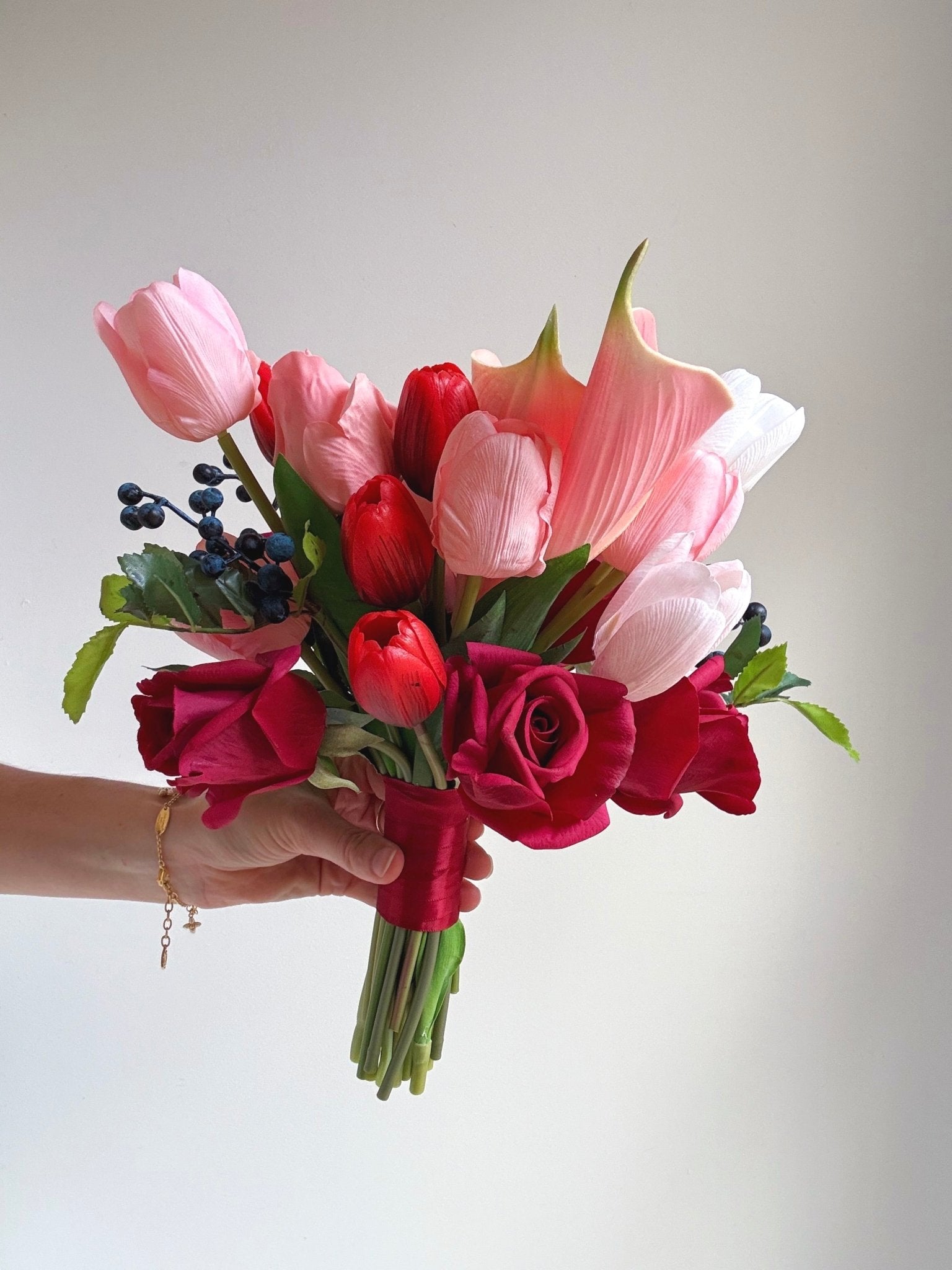 Artificial flowers Wedding Bouquet - Scarlet - Sonder + Stone Boutique