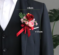 Sonder Wedding Buttonholes (red + pink)