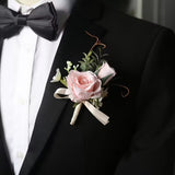 Sonder Wedding Buttonhole + Wrist Corsage (light pink rose)