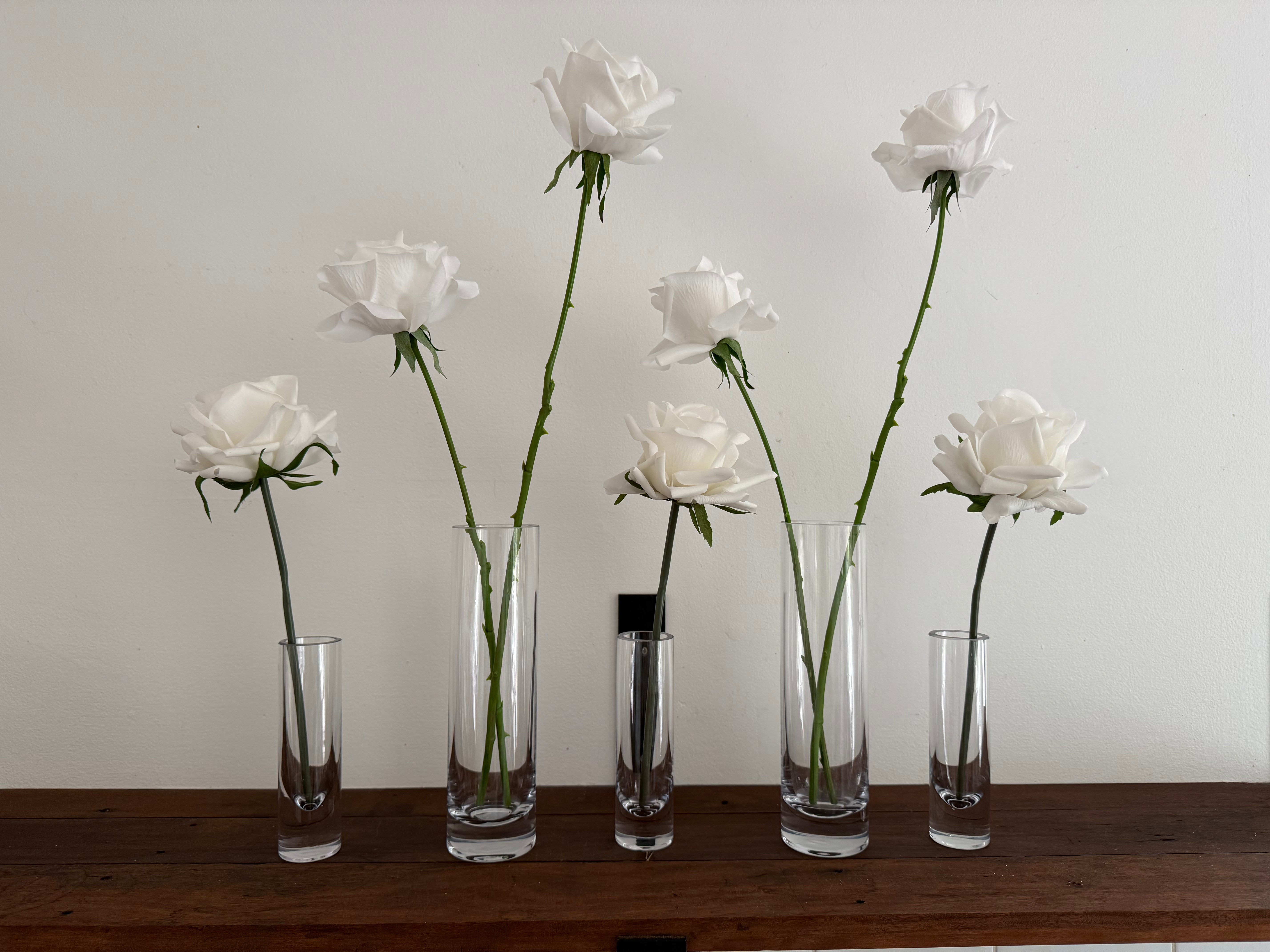 Sonder Wedding Custom Bud Vase Packs (Minimalist White Rose Style) - Premium Artificial Wedding Flowers by Sonder & Stone Boutique