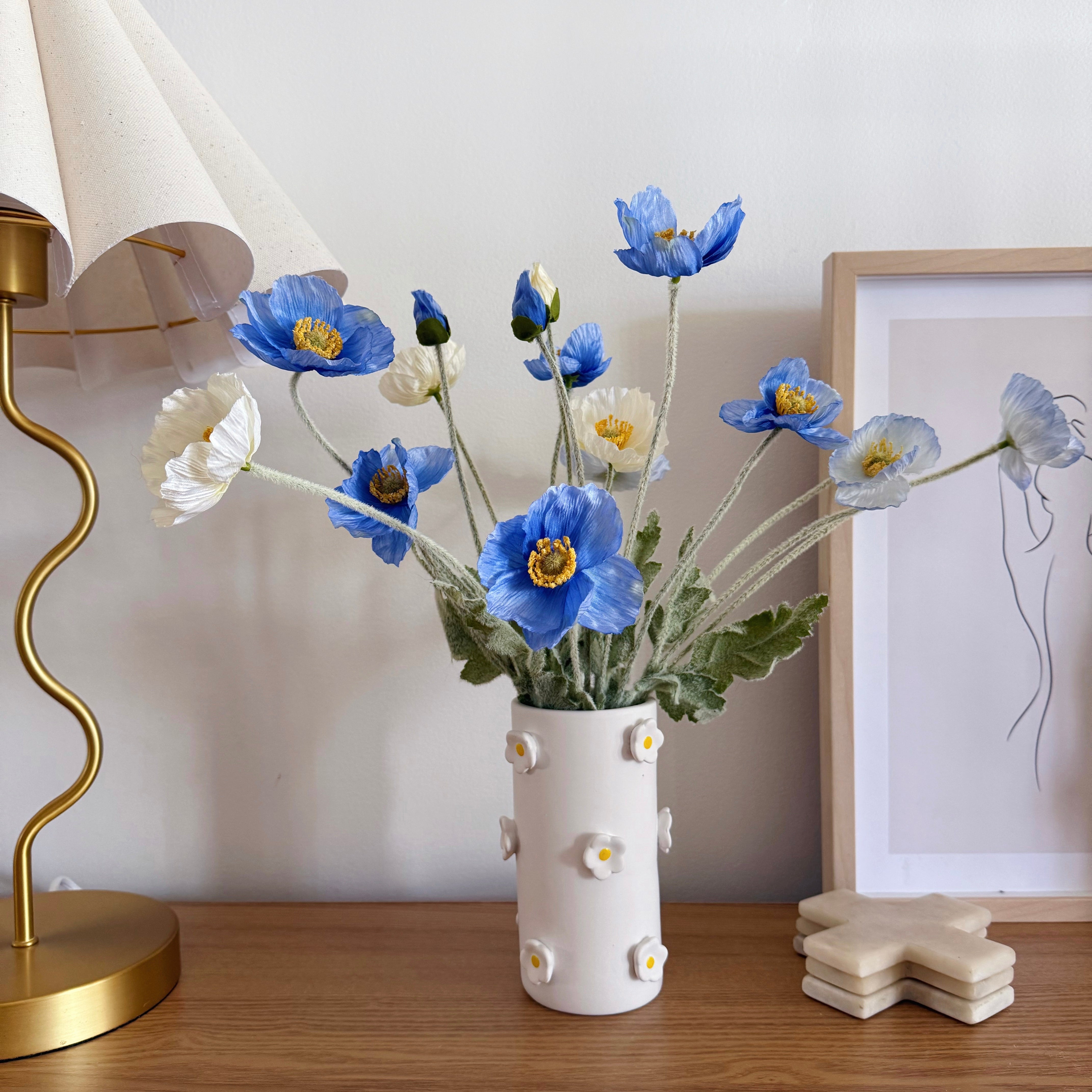 Daisy Vase with Poppies