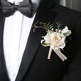 Sonder Wedding Buttonhole + Wrist Corsage (champagne rose)