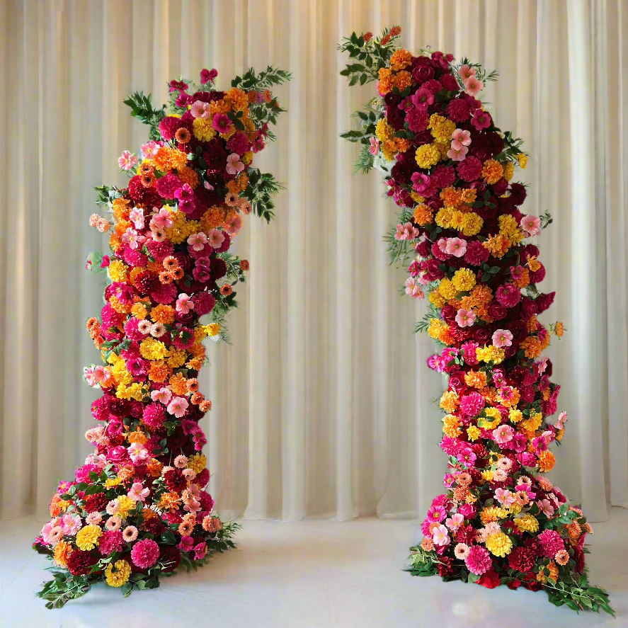 Pink, Orange + Yellow Horn Arch Display