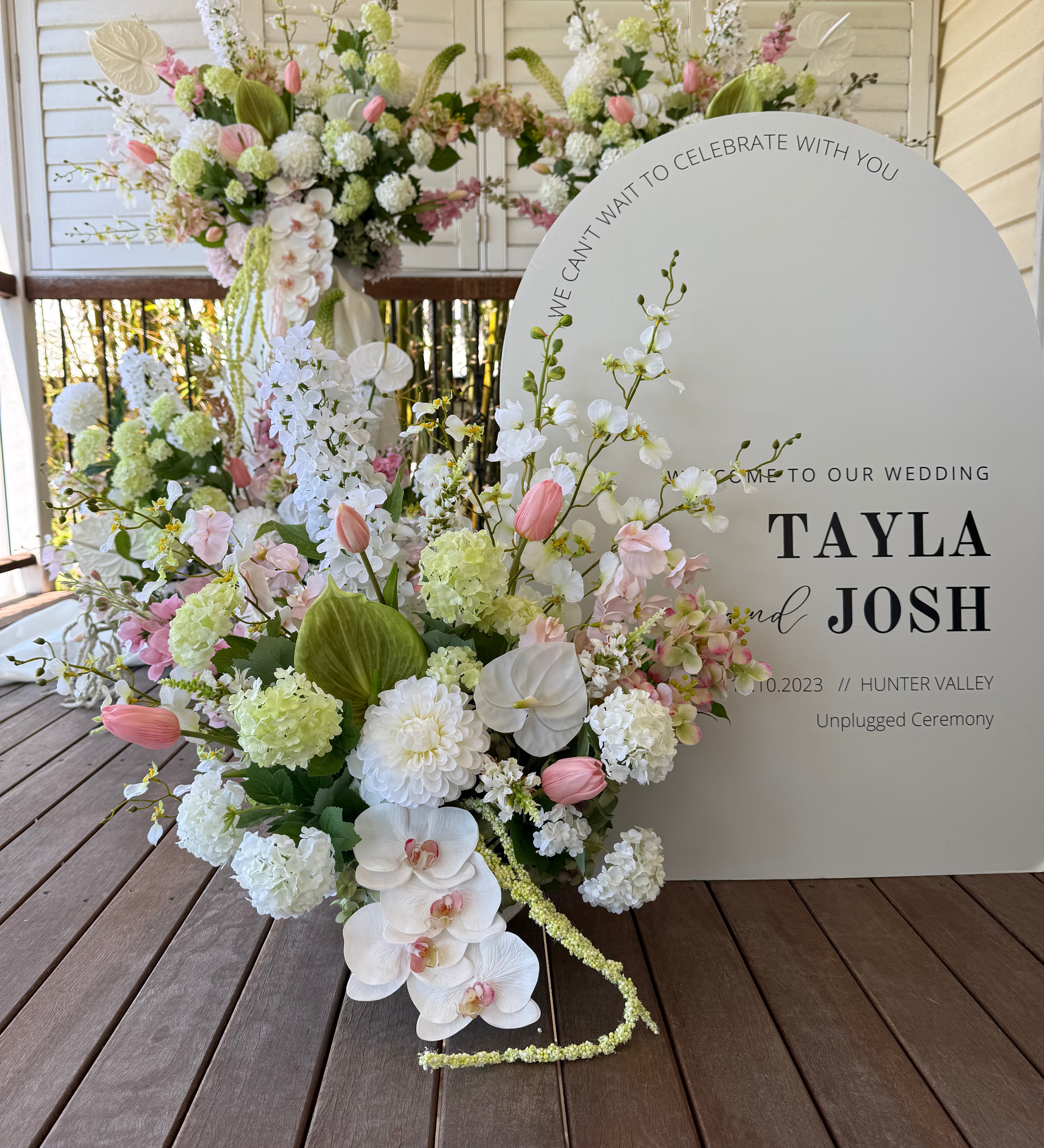 Sonder Wedding Arrangement - Strawberry Matcha - Premium Artificial Wedding Flowers by Sonder & Stone Boutique