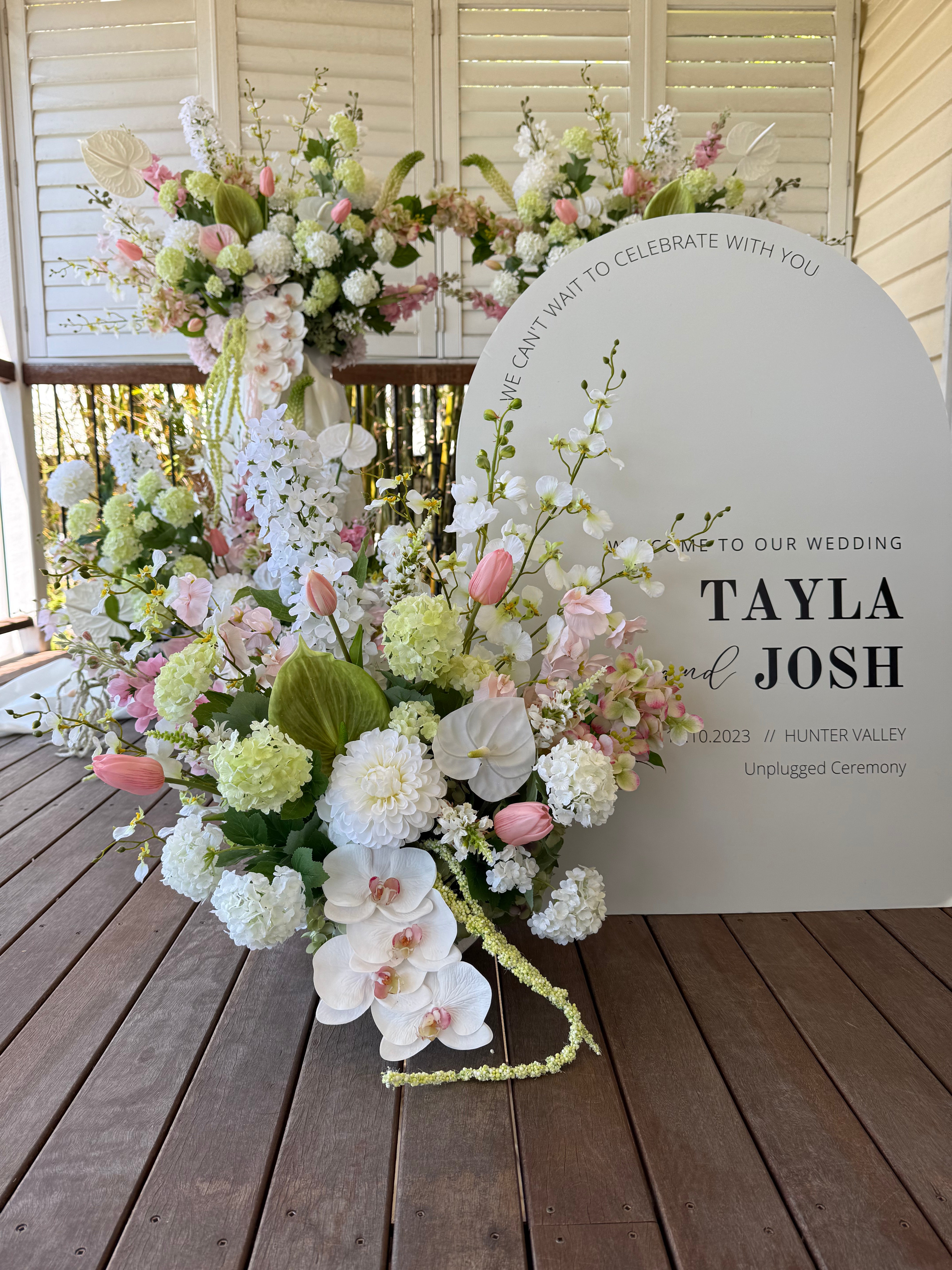 Sonder Wedding Arrangement - Strawberry Matcha - Premium Artificial Wedding Flowers by Sonder & Stone Boutique