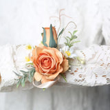 Sonder Wedding Buttonhole + Wrist Corsage (orange rose)